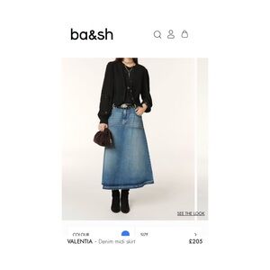 ba&sh Blue Denim Midi Skirt